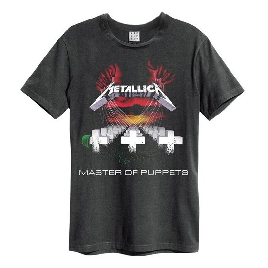 Metallica - Masters Of Puppets Amplified Vintage Charcoal Medium T-Shirt - Metallica - Produtos - AMPLIFIED - 5022315165156 - 