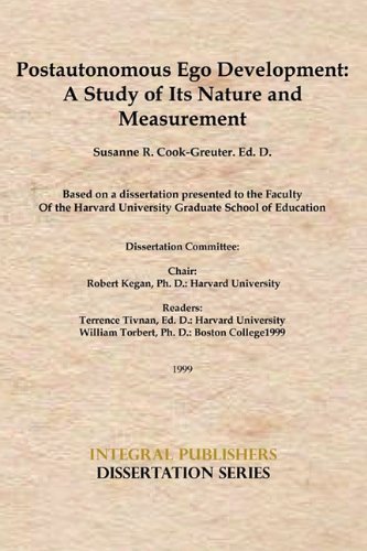 Cover for Susanne Cook-Greuter · Postautonomous Ego Development: A Study of Its Nature and Measurement (Taschenbuch) (2010)