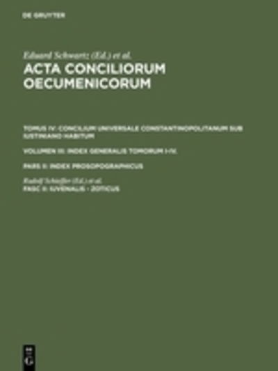 Cover for Rudolf Schieffer · Acta conciliorum oec.4 Constantin.3/2/2 (Book) (1982)