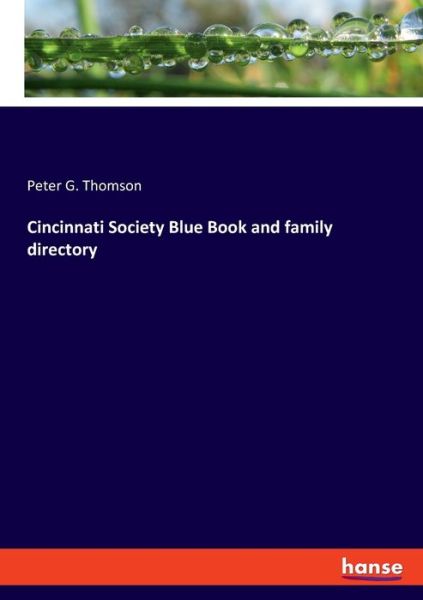 Cover for Thomson · Cincinnati Society Blue Book an (Bog) (2020)