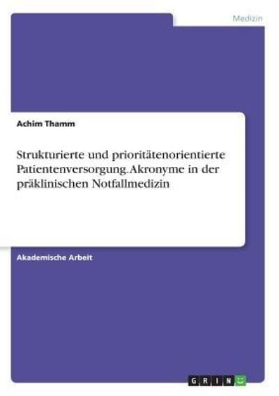 Cover for Thamm · Strukturierte und prioritätenorie (Book)