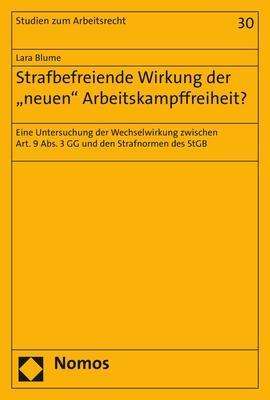 Cover for Blume · Strafbefreiende Wirkung der &quot;neue (Book)