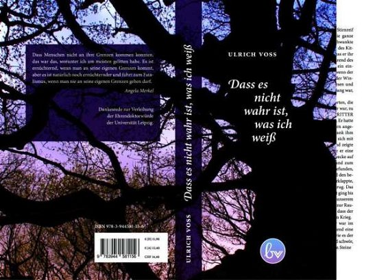 Cover for Voß · Dass es nicht wahr ist, was ich wei (Buch)