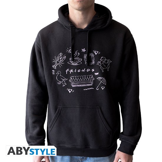 FRIENDS - Sweat - Scribble man without zip black - Friends - Marchandise - ABYstyle - 3665361098157 - 