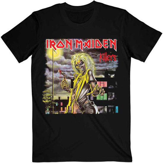 Iron Maiden Unisex T-Shirt: Killers Cover - Iron Maiden - Fanituote - Rockoff - 5055295345157 - maanantai 27. toukokuuta 2013