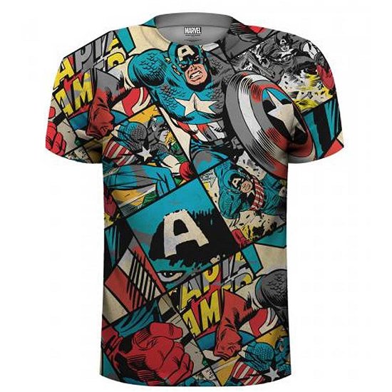 Cover for Marvel Comics · Marvel Comics Unisex Tee: Captain America Comic Strip (Sublimated) (XX-Large Only) (CLOTHES) [Sublimated,White - Unisex edition]