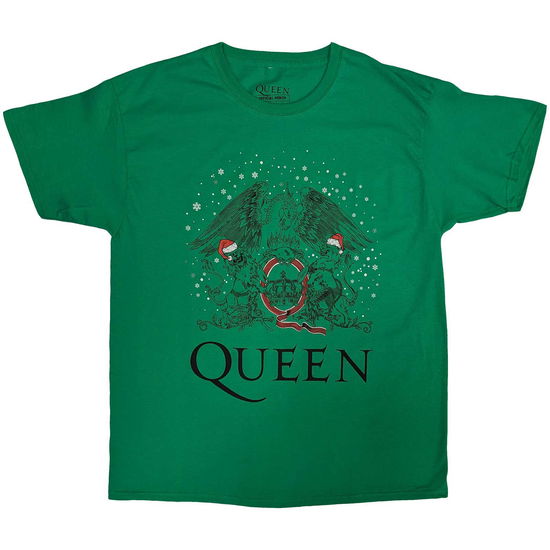 Queen Unisex T-Shirt: Holiday Crest - Queen - Gadżety -  - 5056737213157 - 1 listopada 2023