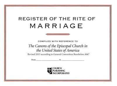 Cover for Church Publishing · Register of Marriages #50 (Bog) (2000)