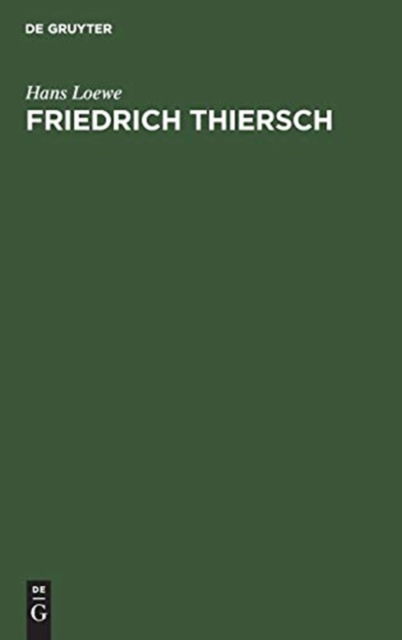 Cover for Hans Loewe · Friedrich Thiersch (Book) (1926)