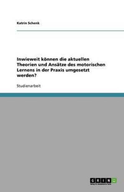 Cover for Schenk · Inwieweit können die aktuellen T (Book) [German edition] (2008)
