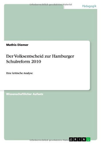 Cover for Diemer · Der Volksentscheid zur Hamburger (Book) [German edition] (2013)