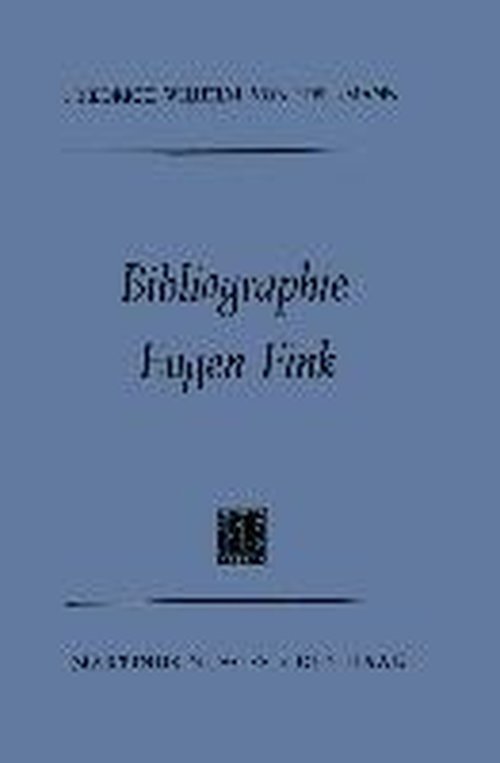 Bibliographie Eugen Fink - Friedrich Wilhelm Herrmann - Boeken - Springer - 9789401182157 - 1970