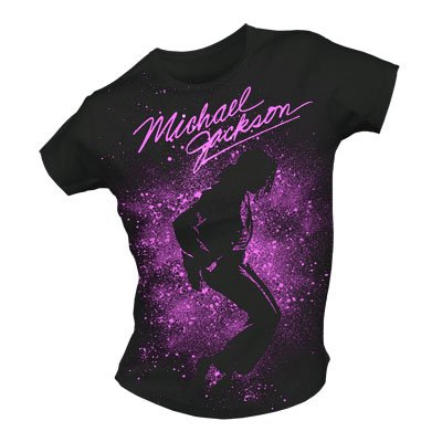 Girls-shirt - Spray Stencil - Schwarz / Pink - Michael Jackson - Merchandise - BRAVADO - 5023209214158 - 26. Oktober 2009