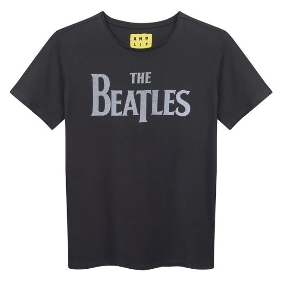 Cover for The Beatles · Beatles - Logo Amplified Vintage Charcoal Kids T-Shirt 9/10 Years (Kläder) (2023)
