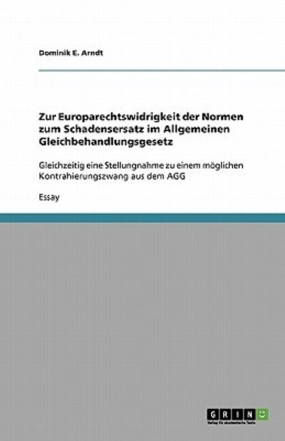 Cover for Arndt · Zur Europarechtswidrigkeit der No (Book) [German edition] (2009)