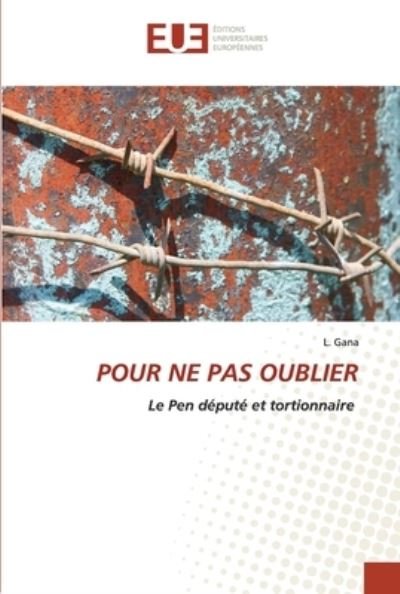Cover for L Gana · Pour Ne Pas Oublier (Paperback Book) (2021)