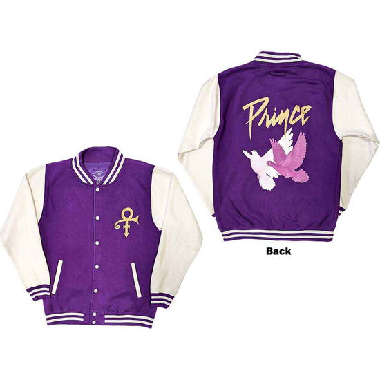 Cover for Prince · Prince Unisex Varsity Jacket: Doves (Purple &amp; White) (Back Print) (CLOTHES)