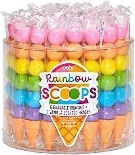 Ooly - Rainbow Scoops Stacking Erasable Crayons + Scented Eraser - Ooly - Merchandise -  - 0810078036159 - 