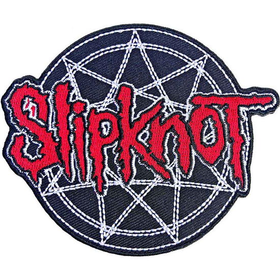 Slipknot Woven Patch: Red Logo Over Nonogram (Standard) - Slipknot - Mercancía -  - 5056368642159 - 