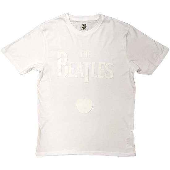 Cover for The Beatles · The Beatles Unisex Hi-Build T-Shirt: Drop T Logo &amp; Apple White-on-White (T-shirt) [size S]