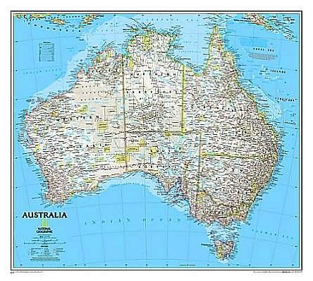 Cover for National Geographic Maps · Australia Classic, Laminated: Wall Maps Continents (Map) [2019th edition] (2012)