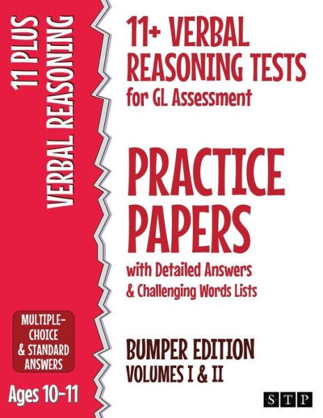 Cover for STP Books · 11+ Verbal Reasoning Tests for GL Assessment Practice Papers with Detailed Answers &amp; Challenging Words Lists Bumper Edition (Paperback Book) (2020)