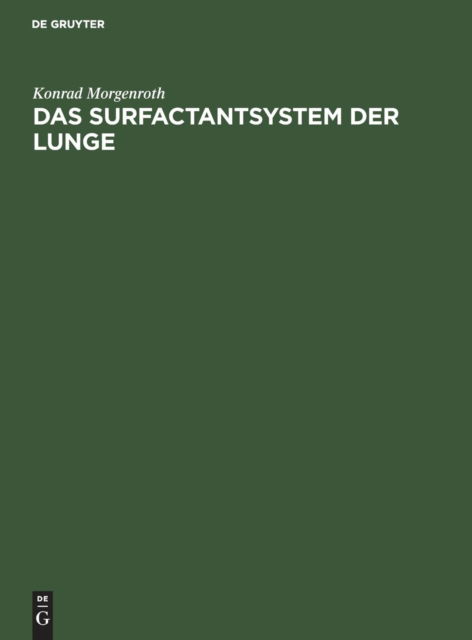 Cover for Konrad Morgenroth · Surfactantsystem der Lunge (Book) (1986)