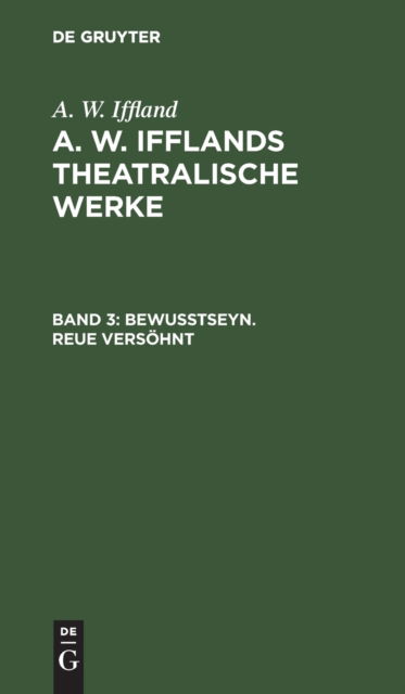 Cover for A. W. Iffland · Bewutseyn. Reue Vershnt (N/A) (1901)