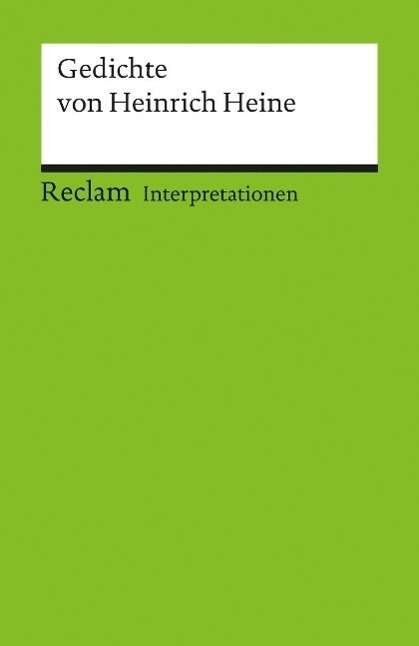 Cover for Heinrich Heine · Reclam UB 08815 Gedichte.Heine,Interpr. (Bog)