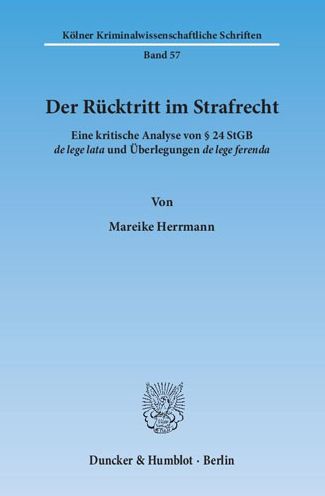 Cover for Herrmann · Der Rücktritt im Strafrecht. (Bok) (2013)