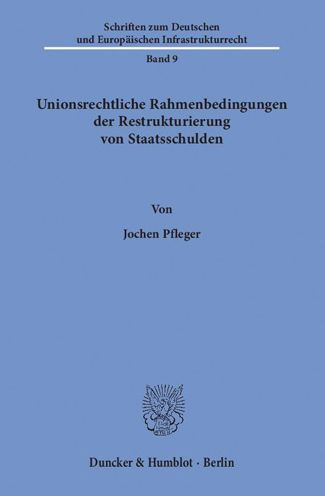 Cover for Pfleger · Unionsrechtliche Rahmenbedingun (Buch) (2018)