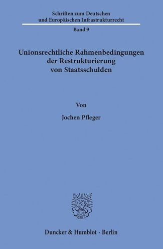 Cover for Pfleger · Unionsrechtliche Rahmenbedingun (Book) (2018)