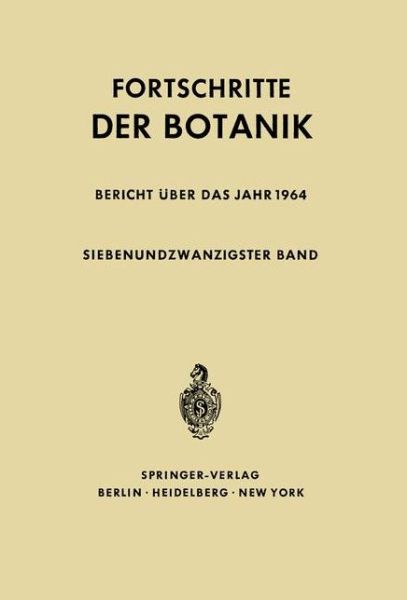 Cover for Erwin Bunning · Fortschritte Der Botanik - Progress in Botany (Paperback Book) [Softcover Reprint of the Original 1st 1965 edition] (2012)