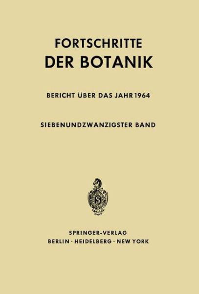 Cover for Erwin Bunning · Fortschritte Der Botanik - Progress in Botany (Paperback Bog) [Softcover Reprint of the Original 1st 1965 edition] (2012)