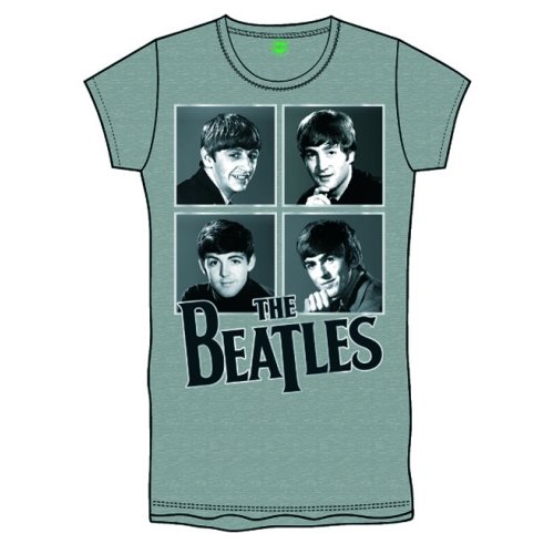 The Beatles Ladies T-Shirt: Framed Faces Silver Foil (Foiled) - The Beatles - Koopwaar - Apple Corps - Apparel - 5055295330160 - 