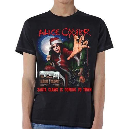 Alice Cooper Unisex T-Shirt: Santa Claws - Alice Cooper - Marchandise - Global - Apparel - 5055979926160 - 