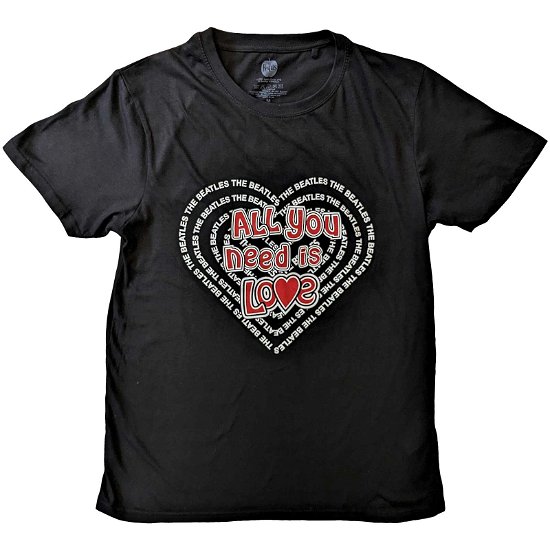 The Beatles Unisex T-Shirt: All You Need Is Love Heart - The Beatles - Koopwaar -  - 5056561087160 - 
