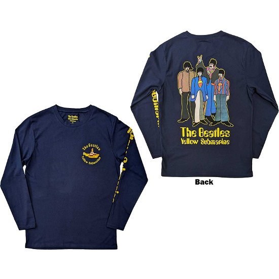 Cover for The Beatles · The Beatles Unisex Long Sleeve T-Shirt: Yellow Submarine Band (Back &amp; Sleeve Print) (Klær) [size S]