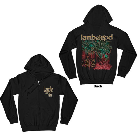 Lamb Of God Unisex Zipped Hoodie: Ashes of the Wake Album Cover (Back Print) - Lamb Of God - Koopwaar -  - 5056737253160 - 10 mei 2024