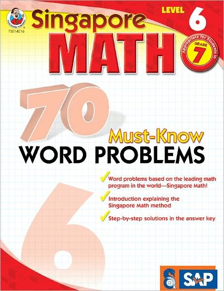 Cover for Frank Schaffer Publications · Singapore Math 70 Must-know Word Problems Level 6, Grade 7 (Paperback Bog) (2009)