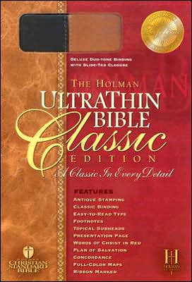 Cover for Broadman &amp; Holman Publishers · The Holman Ultrathin Bible Classic Edition: Deluxe Duo-tone, Slide Tab, Black-tan Suede, Bonded Leather,thumb Indexed (Paperback Book) [Thumbed edition] (2004)