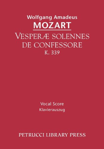 Cover for Wolfgang Amadeus Mozart · Vesperae solennes de confessore, K.339: Vocal score (Paperback Book) [Vocal-Piano Score edition] (2012)