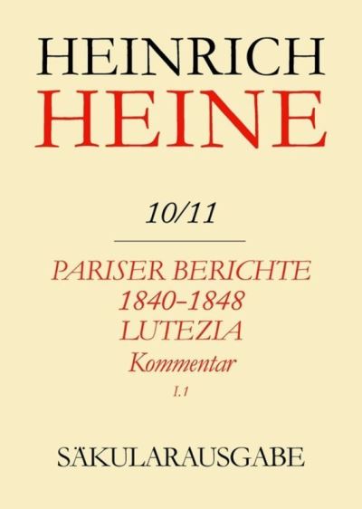 Cover for H. Heine · Heine-Säkularausg.10/11 Komm. (Book) (1998)