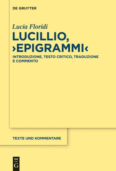 Cover for Floridi · Lucillio, &quot;Epigrammi&quot; (Book) (2014)