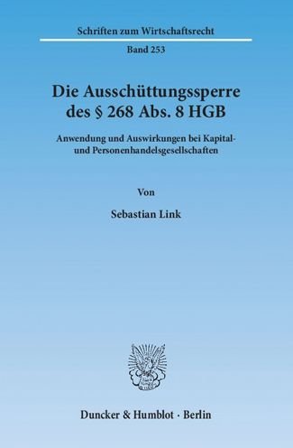 Cover for Link · Die Ausschüttungssperre des § 268 (Bog) (2014)