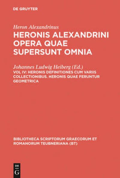 Cover for Heron Alexandrinus · Heronis definitiones cum variis collect (Book) (1976)