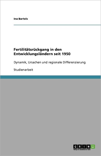 Cover for Bartels · Fertilitätsrückgang in den Entw (Book) [German edition] (2009)