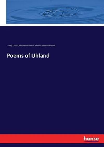 Cover for Max Friedlaender · Poems of Uhland (Paperback Book) (2017)