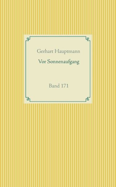 Cover for Hauptmann · Vor Sonnenaufgang (Buch) (2020)