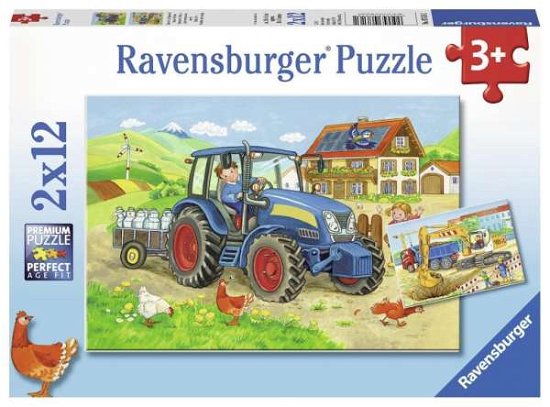 Construction Site And Farm 2X12P - Ravensburger - Produtos - Ravensburger - 4005556076161 - 26 de fevereiro de 2019